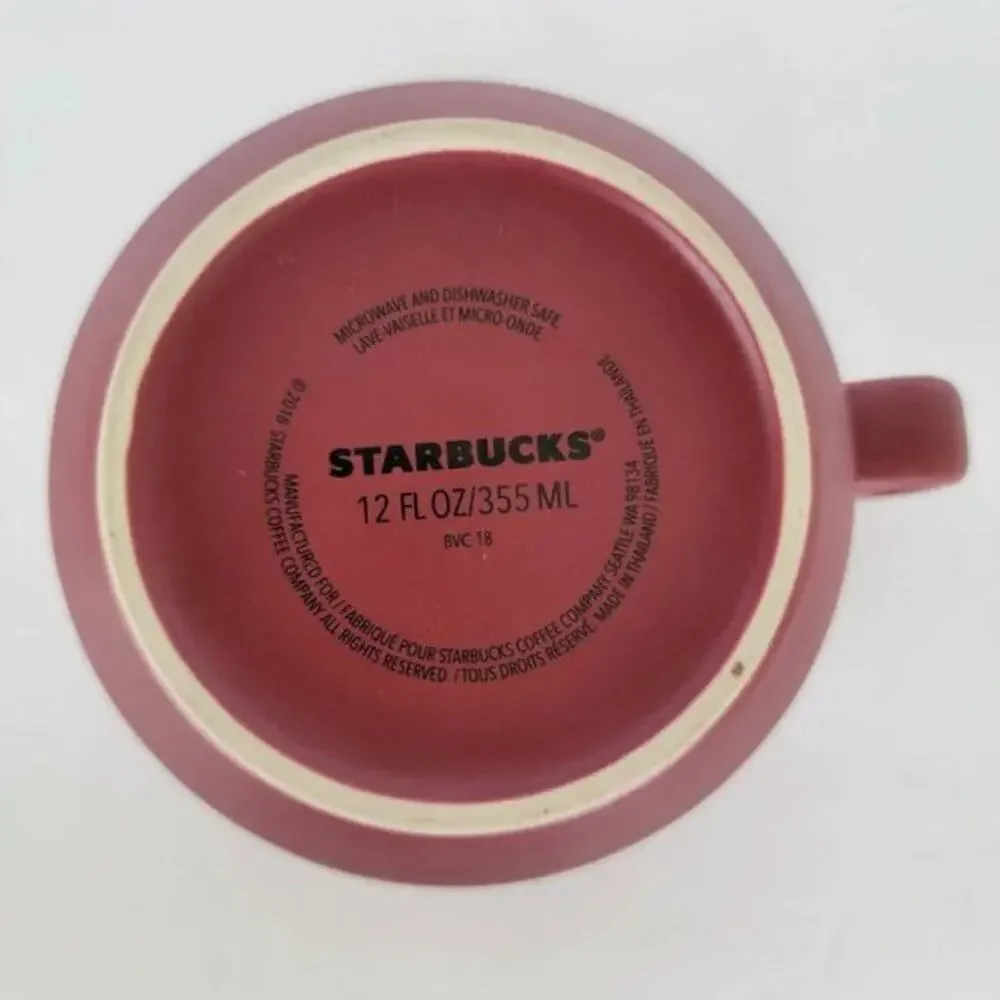 Starbucks Valentines Day Double Hearts Mug 2018 Burgundy 12 oz Ceramic